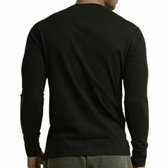 MEN'S 3 BUTTON LONG SLEEVE HENLEY - White - Picture 8 of 9